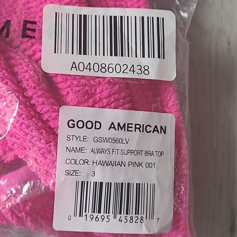 Good American Always Fit Support Bra Top Hawaiian Pink Size 3 New With‎ Tags - Picture 6 of 6